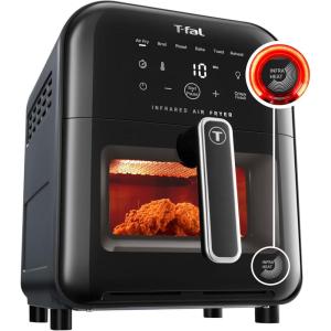image:imageTfal Infrared Air Fryer 2x Faster Than Traditional Heating Large Air Fryer Toaster Oven Combo 6 Qt Digital Touch Screen 7in1 Cooking Functions NoShake Technology 1550W Black63 Quart