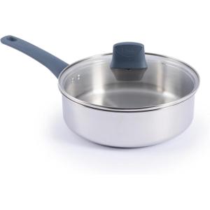 image:imageTfal Essentials Stainless Steel Cookware Set 2Piece 8 and 105 Induction Compatible Oven Safe 350F Pots and Pans Set Cooking Skillets Cookware Kitchen Frying Pans SilverBlueSaute Pan