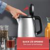image:imageTfal Element Stainless Steel Electric Kettle 17 Liter Fast boiling 78 sec Easy to use Easy lid opening 1500 Watts Removable AntiScale Filter Precision Pouring Silver and Black