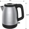 image:imageTfal Element Stainless Steel Electric Kettle 17 Liter Fast boiling 78 sec Easy to use Easy lid opening 1500 Watts Removable AntiScale Filter Precision Pouring Silver and Black
