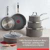 image:imageTfal Ceramic Excellence Reserve Ceramic Non Stick Universal Pan wGlass Lid 55 Quart Induction Oven Broiler Safe 500F Healthy Cooking Easy Cleaning Heat Indicator Cookware Pots and Pans Grey10Piece Set