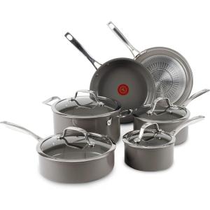 image:imageTfal Ceramic Excellence Reserve Ceramic Non Stick Universal Pan wGlass Lid 55 Quart Induction Oven Broiler Safe 500F Healthy Cooking Easy Cleaning Heat Indicator Cookware Pots and Pans Grey10Piece Set