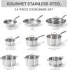 image:imageTFal Gourmet Stainless Steel Fry Pan 125 Inch Induction Compatible Skillet Pan Fast and Even Heating Oven Safe to 500F Professional Grade Cookware for Home ChefsStainless Steel