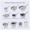 image:imageTFal Refresh Ceramic Nonstick Cookware Set 20Piece Oven Safe to 350F Stockpot Ceramic Pots and Pans Set Frying Pans Griddle Utensils Mint GreenArtic Blue