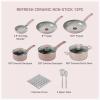 image:imageTFal Refresh Ceramic Nonstick Cookware Set 20Piece Oven Safe to 350F Stockpot Ceramic Pots and Pans Set Frying Pans Griddle Utensils Mint GreenDusty Rose