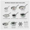 image:imageTFal Refresh Ceramic Nonstick Cookware Set 20Piece Oven Safe to 350F Stockpot Ceramic Pots and Pans Set Frying Pans Griddle Utensils Mint GreenMoon Grey