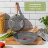 image:imageTFal Revive Ceramic Nonstick Sauce Pan with Lid 3 Qt Oven Safe to 350F Cookwarewith StayCool Handle Stone Grey3Quart