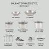 image:imageTfal Gourmet Stainless Steel Cookware Set 20Piece Kitchen Essentials Induction Compatible Dishwasher Safe Oven Safe to 500F Durable Pots and Pans with Steamer for Versatile Cooking20Piece