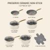 image:imageTfal Preserve Ceramic Non stick Cookware Set 13Piece Oven amp Broiler Safe up to 350F Includes Stockpot Saucepans Frying Pans Protectors Pots and Pans Rose GoldBeige