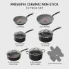 image:imageTfal Preserve Ceramic Non stick Cookware Set 13Piece Oven amp Broiler Safe up to 350F Includes Stockpot Saucepans Frying Pans Protectors Pots and Pans Rose GoldBlack