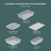 image:imageTfal Refresh Ceramic Nonstick Baking Pans Set 8 Pc Roaster 12Cup for Muffins Loaf Trays Baking Sheets Non Stick Cooling Cooking Rack Stackable Bakeware Set Mint Green5Piece