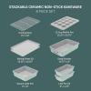 image:imageTfal Refresh Ceramic Nonstick Baking Pans Set 8 Pc Roaster 12Cup for Muffins Loaf Trays Baking Sheets Non Stick Cooling Cooking Rack Stackable Bakeware Set Mint Green8Piece