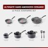 image:imageTFal Ultimate Hard Anodized 12Piece Ceramic Nonstick Cookware Set Oven Safe Up to 400F Ceramic Pots and Pans Set Frying Pans Saucepan Stockpot Cooking Utensils Grey12Piece