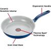 image:imageTfal Initiatives Ceramic Nonstick Cookware Set 14 Piece Oven Safe 350F Pots and Pans Blue