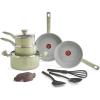image:imageTfal Recycled Ceramic Nonstick Cookware Set 12 Piece Oven Safe 350F Pots and Pans Fry Pan Kitchen tools GreenFresh Ceramic