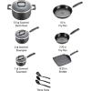 image:imageTfal 20 piece set of Signature Nonstick Cookware with Ice Force German Stainless Steel Kitchen Knife Set and Wood Block20Piece