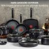image:imageTfal 25 Piece Set Ultimate Hard Anodized Nonstick Cookware Set With Ice Force Stainless Steel Kitchen Knife Set and Wood Block