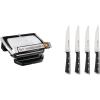 image:imageOptiGrill Stainless Steel Electric Grill With Tfal Ice Force Stainless Steel Steak Knives setUp to 4 Servings  6 Cooking Modes Plus Steak Knives