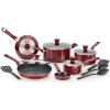 image:imageTfal Excite Nonstick Cookware Set 14 Piece Oven Safe 350F Pots and Pans Dishwasher Safe RedRed