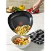 image:imageTfal HeatMaster Nonstick Fry Pan 10 Inch Induction Oven Broiler Safe 500F Cookware Pots and Pans Dishwasher Safe Black and BlueTriangle Pan