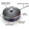 image:imageTfal HeatMaster Nonstick Saut Pan 12 Inch Induction Oven Broiler Safe 500F Cookware Pots and Pans Dishwasher Safe Black and BlueHeatMaster Nonstick