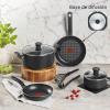 image:imageTfal Initiatives Nonstick Cookware Set 20 Piece Oven Safe 350F Pots and Pans Dishwasher Safe BlackInitiatives Nonstick