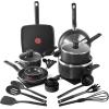 image:imageTfal Initiatives Nonstick Cookware Set 20 Piece Oven Safe 350F Pots and Pans Dishwasher Safe BlackInitiatives Nonstick