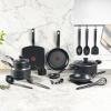 image:imageTfal Initiatives Nonstick Cookware Set 20 Piece Oven Safe 350F Pots and Pans Dishwasher Safe BlackInitiatives Nonstick