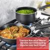 image:imageTfal Signature Non Stick Sauce Pan wGlass Lid 3 Quart Oven Broiler Safe 350F Scratch Resistant Comfortable handle Versatile amp Convenient Cookware Pots and Pans Dishwasher Safe BlackHard Titanium Nonstick