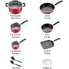 image:imageTfal Signature Nonstick Cookware Set 12 Piece Oven Safe 350F Pots and Pans Dishwasher Safe Red