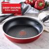 image:imageTfal Signature Nonstick Cookware Set 12 Piece Oven Safe 350F Pots and Pans Dishwasher Safe Red