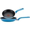 image:imageTfal C512S2 Excite Nonstick ThermoSpot Dishwasher Safe Oven Safe PFOA Free 8Inch and 1025Inch Fry Pan Cookware Set 2Piece BlueBlue