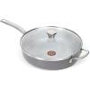 image:imageTfal HeatMaster Nonstick Saut Pan 12 Inch Induction Oven Broiler Safe 500F Cookware Pots and Pans Dishwasher Safe Black and BlueCeramic Nonstick