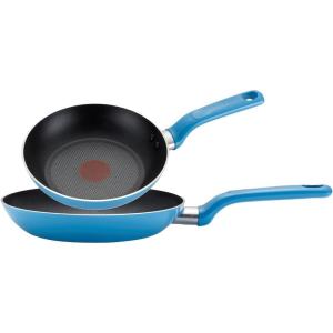 image:imageTfal C512S2 Excite Nonstick ThermoSpot Dishwasher Safe Oven Safe PFOA Free 8Inch and 1025Inch Fry Pan Cookware Set 2Piece BlueBlue