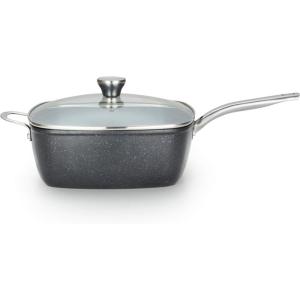 image:imageTfal HeatMaster Nonstick Fry Pan 10 Inch Induction Oven Broiler Safe 500F Cookware Pots and Pans Dishwasher Safe Black and BlueSquare Jumbo Cooker