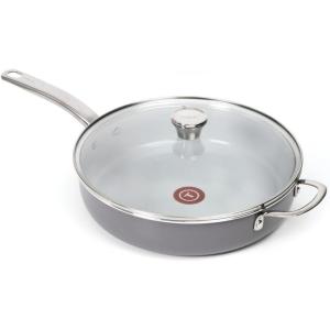 image:imageTfal HeatMaster Nonstick Saut Pan 12 Inch Induction Oven Broiler Safe 500F Cookware Pots and Pans Dishwasher Safe Black and BlueCeramic Nonstick
