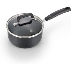 image:imageTfal Signature Non Stick Sauce Pan wGlass Lid 3 Quart Oven Broiler Safe 350F Scratch Resistant Comfortable handle Versatile amp Convenient Cookware Pots and Pans Dishwasher Safe BlackHard Titanium Nonstick