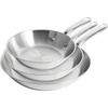 image:imageTFal Gourmet 8 11 amp 12 Stainless Steel Pan Set Induction Compatible Dishwasher Safe Oven Safe to 500F Skillet Set Frying Pans Silver