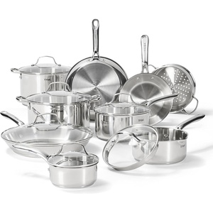 image:imageTFal Specialty 72 Quarts Stainless Steel Pan Stockpot with Lid Induction Compatible Dishwasher Safe Oven Safe to 500F Stew Pot SilverCookware Set