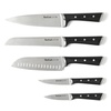 image:imageTefal Ice Force Stainless Steel Bread Knife  20cm  Serrated Edge Long Lasting Performance  K2320414 SilverBlackICE FORCE 5PC SET  WOODEN KNIFE BLOCK