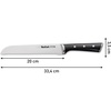 image:imageTefal Ice Force Stainless Steel Bread Knife  20cm  Serrated Edge Long Lasting Performance  K2320414 SilverBlackICE FORCE BREAD KNIFE 20CM