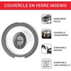 image:imageTefal Ingenio Glass Lid 16 cm Space Saving Storage Folding Handle Faster Cooking Ingenio Compatible Dishwasher High Performance L9846102 Transparent and Black16 cm