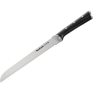 image:imageTefal Ice Force Stainless Steel Bread Knife  20cm  Serrated Edge Long Lasting Performance  K2320414 SilverBlackICE FORCE BREAD KNIFE 20CM