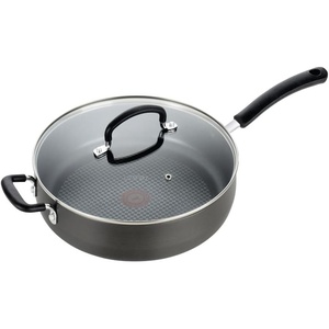 image:imageTFal Ultimate Hard Anodized Nonstick Fry Pan 10 in with Lid Onyx  Titanium nonstick coating ThermoSpot heat indicator Oven safe to 400F Dishwasher safe All stovetops except induction5Quart Jumbo Cooker